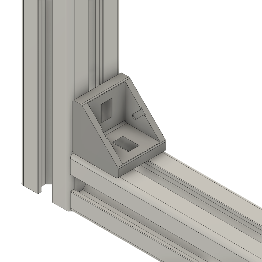 40-140-3 MODULAR SOLUTIONS ALUMINUM GUSSET<BR>30 SERIES 30MM X 30MM ANGLE W/HARDWARE